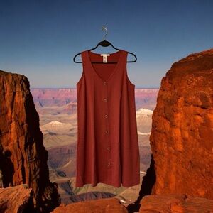 Caution To The Wind Burnt Sienna Sleeveless A-Line Dress/Tunic Top